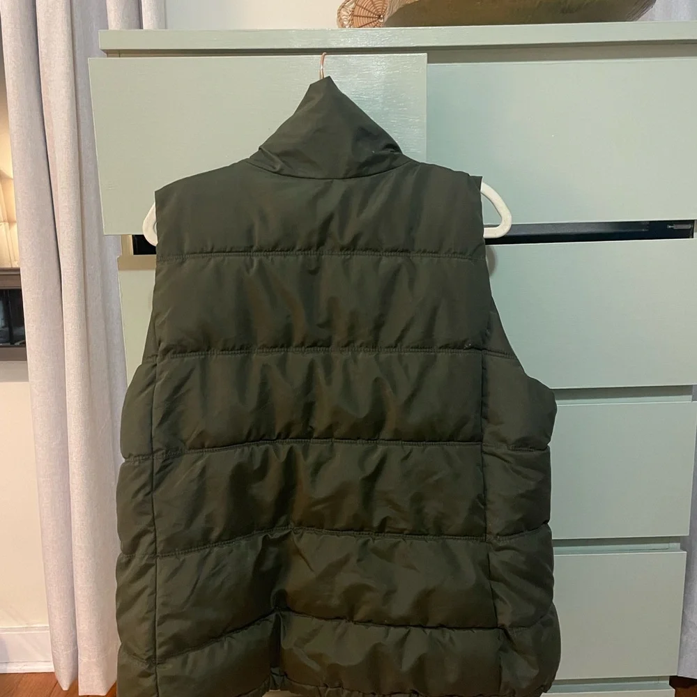 Hunter Green Fleece Lined Vest w Zipper - Picture 3 of 4